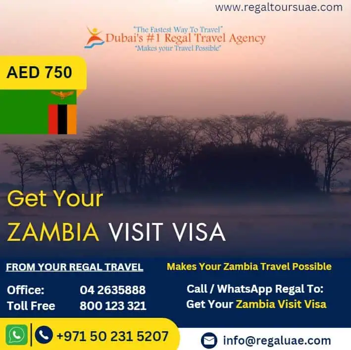 Zambia visit Visa from Dubai